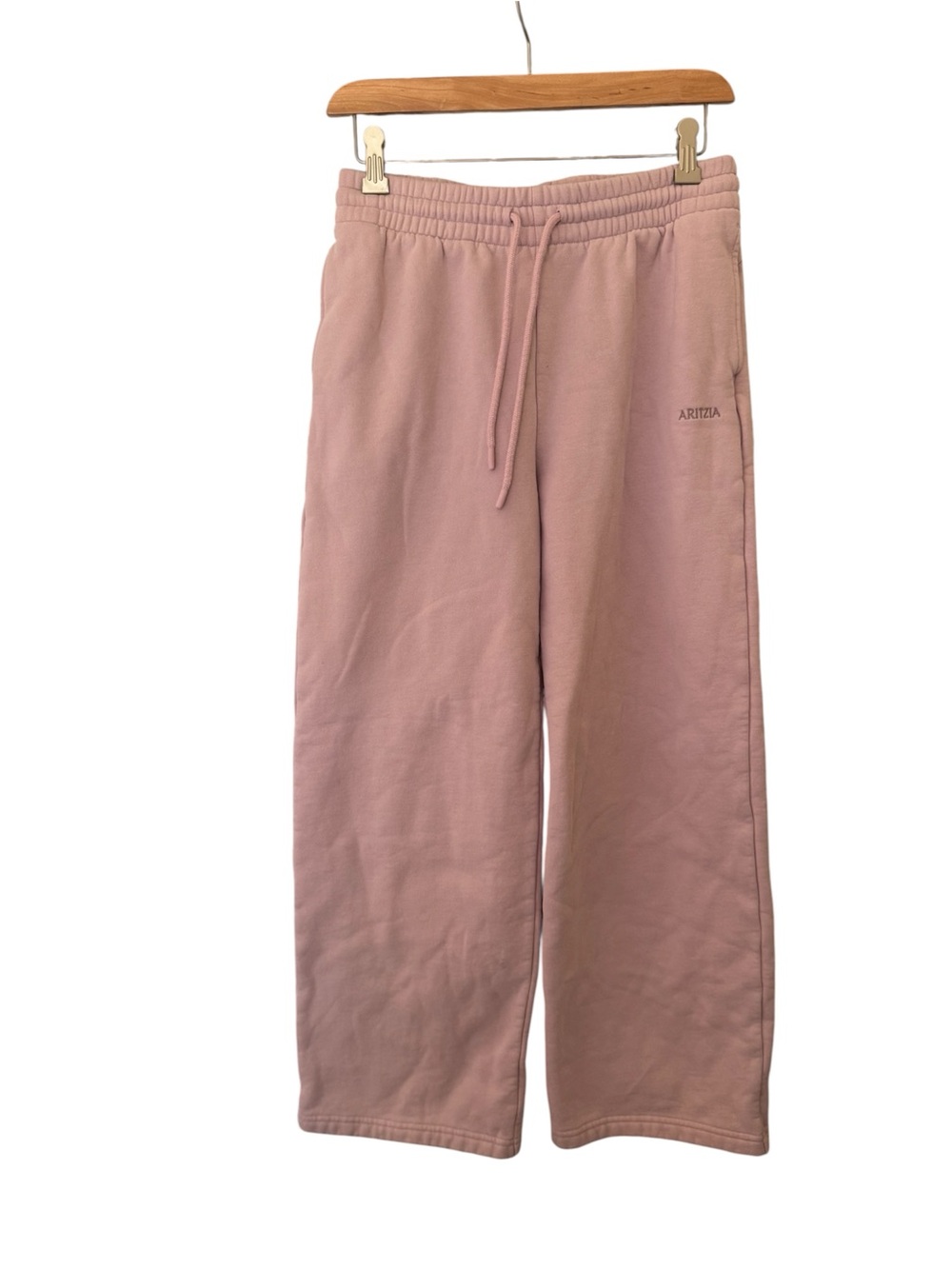 Aritzia Wide-Leg Sweatpants in Dusty Rose